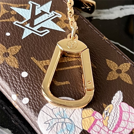 L.V  Key Pouch Vivienne Holidays Monogram Canvas Inside Blue M12229