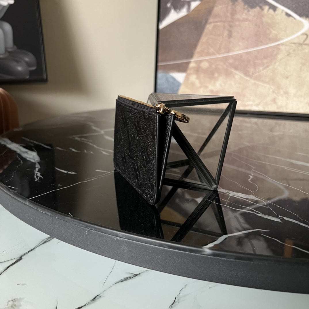 L.V Romy Card Holder Monogram Empreinte Leather Black M81883