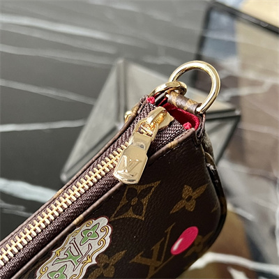 L.V Mini Pochette Accessories Monogram Canvas Vivienne Holidays Red M12205