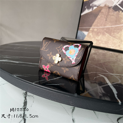 L.V Rosalie Coin Purse Monogram Canvas Vivienne Inside Red M12220