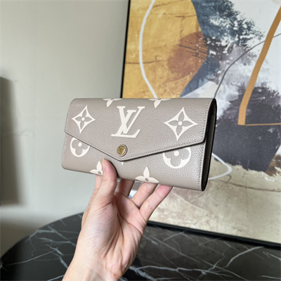 L.V Sarah Wallet Monogram Empreinte Leather Beige M81049