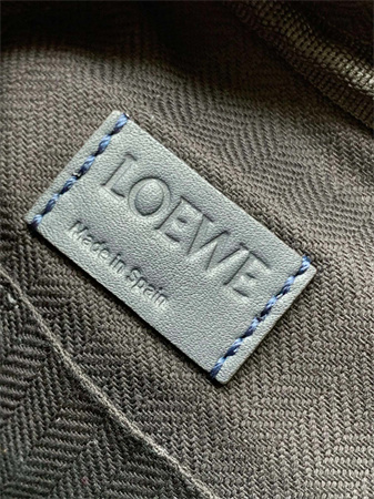 Loewe XS Military messenger bag in supple smooth calfskin and jacquard Dk Grey