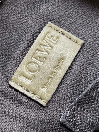 Loewe XS Military messenger bag in supple smooth calfskin and jacquard Khaki Green