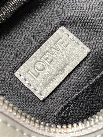 Loewe XS Military messenger bag in supple smooth calfskin and jacquard Lt Grey
