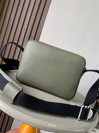 Loewe XS Military messenger bag in Soft Grained calfskin Black/Khaki