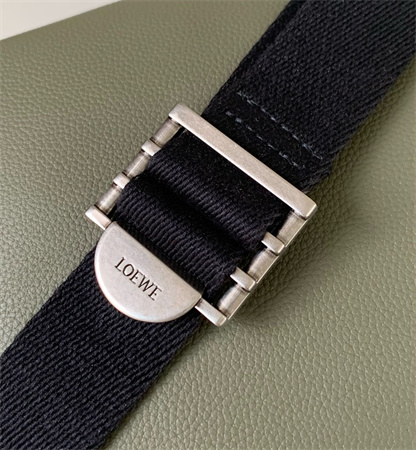 Loewe XS Military messenger bag in Soft Grained calfskin Black/Khaki