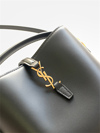 Y.S.L LE 37 Mini In Black Shiny Leather  Bucket Bag