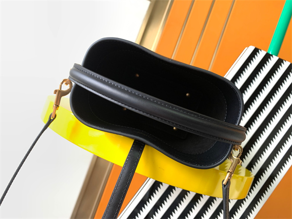 Y.S.L LE 37 Mini In Black Shiny Leather  Bucket Bag