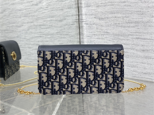 CD MISS CARO POUCH WITH CHAIN Dior Oblique Blue