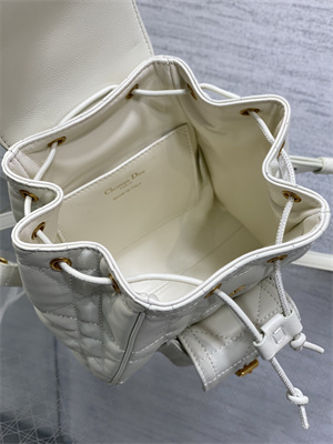 CD CARO BACKPACK Small  Macrocannage Lambskin White