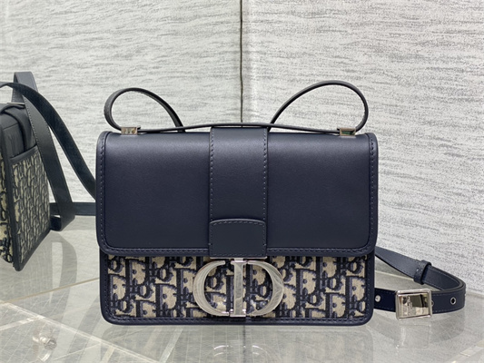 CD 30 Montaigne Bag Blue Oblique Jacquard& Leather