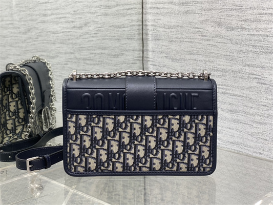 CD 30 Montaigne Chain Bag Blue Oblique Jacquard & Leather