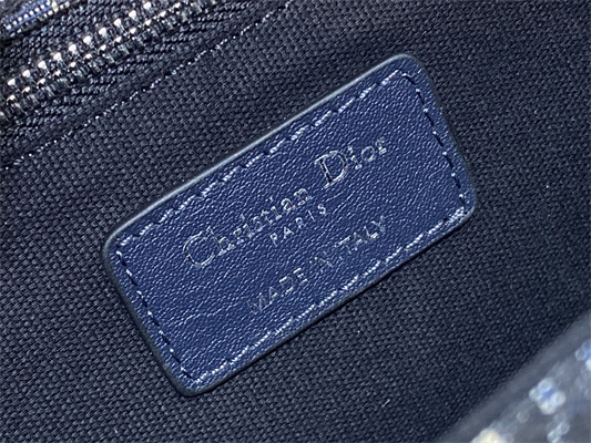 CD 30 Montaigne Chain Bag Blue Oblique Jacquard & Leather