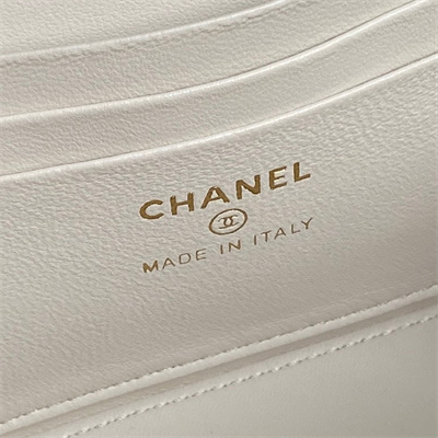 Chanel Vanity with Chain Lambskin, Strass & Gold-Tone Metal White AP4317