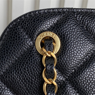 Chanel Small Bowling  Bag Grained Calfskin Gold Tone Metal Black AS5137