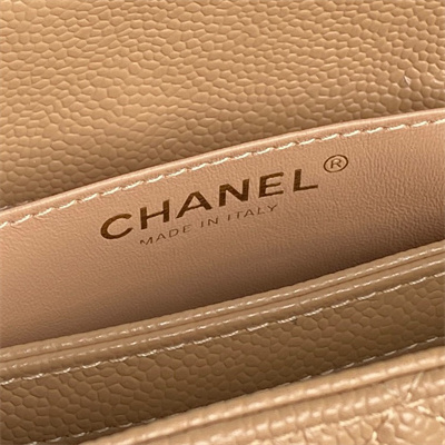 Chanel Small Bowling  Bag Grained Calfskin Gold Tone Metal Beige AS5137