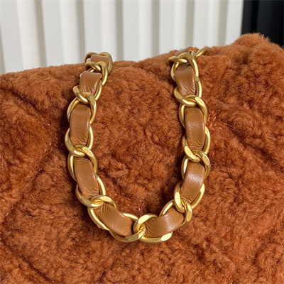 Chanel Mini Flap Bag Shearling Lambskin & Gold-Tone Metal Brown AS5148