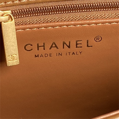 Chanel Mini Flap Bag Shearling Lambskin & Gold-Tone Metal Brown AS5148