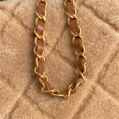 Chanel Flap Bag Shearling Lambskin & Gold-Tone Metal Beige/Brown AS5149