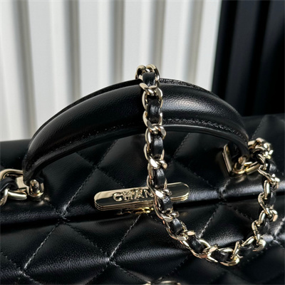 Chanel Small box bag Lambskin & Gold-Tone Metal  Black AS5167