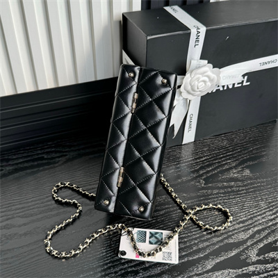 Chanel Small box bag Lambskin & Gold-Tone Metal  Black AS5167