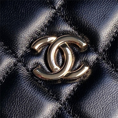 Chanel box bag Lambskin & Gold-Tone Metal  Black AS5168