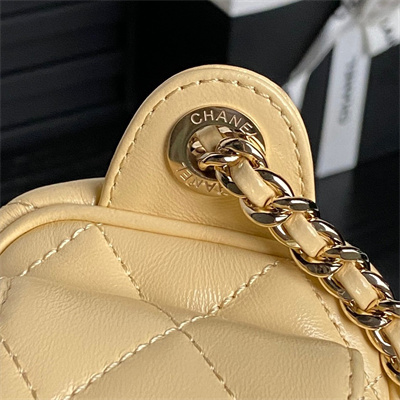 Chanel Small Camera Case Shiny Crumpled Lambskin & Gold-Tone Metal Beige AS5220