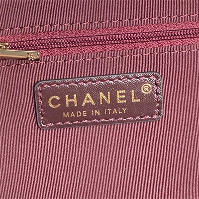 Chanel Vanity Case Shiny Crumpled Lambskin & Gold-Tone Metal Burgundy AS5222