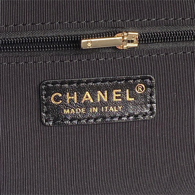 Chanel Vanity Case Shiny Crumpled Lambskin & Gold-Tone Metal Black AS5222