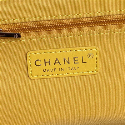 Chanel Vanity Case Shiny Crumpled Lambskin & Gold-Tone Metal Yellow AS5222