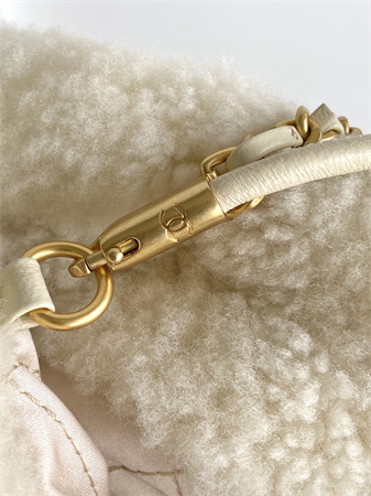 Chanel 22 Mini Handbag Shearling Wool and Gold Tone Metal  AS3980