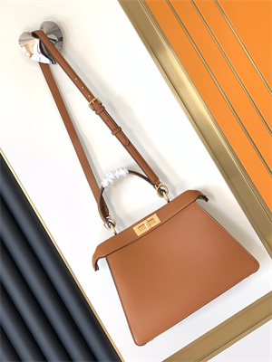 Fen.di PEEKABOO ICONIC ISEEU Medium leather bag Brown