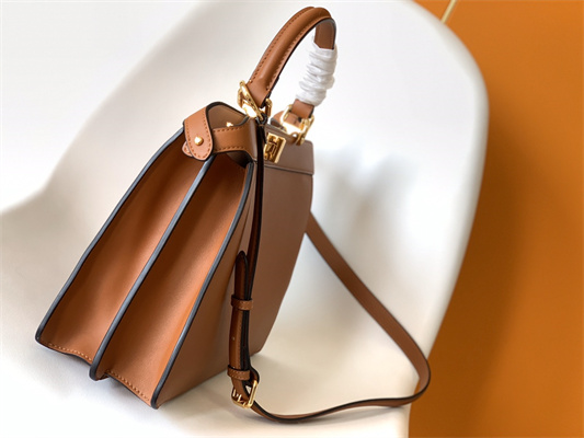 Fen.di PEEKABOO ICONIC ISEEU Medium leather bag Brown