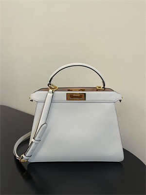 Fen.di PEEKABOO ICONIC ISEEU Medium leather bag White
