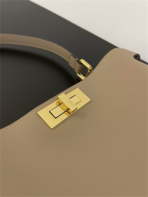 Fen.di Peekaboo Soft Medium Leather Bag Gray