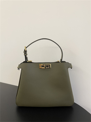 Fen.di Peekaboo Soft Medium Leather Bag Green
