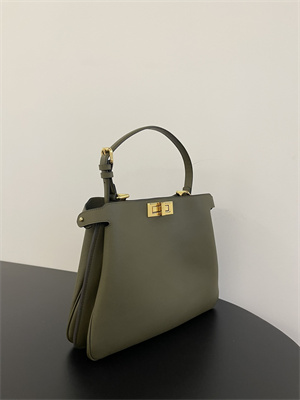Fen.di Peekaboo Soft Medium Leather Bag Green