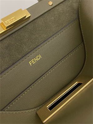 Fen.di Peekaboo Soft Medium Leather Bag Green