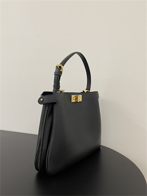 Fen.di Peekaboo Soft Medium Leather Bag Black