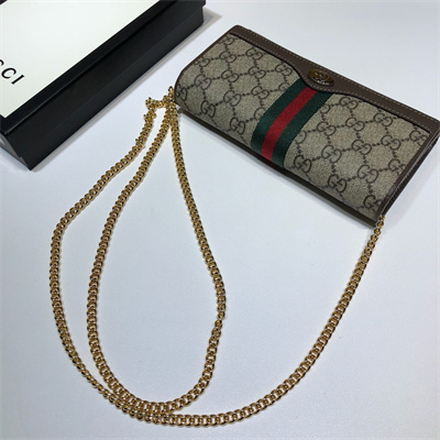 Gu.cci Ophidia  GG Chain Wallet Supreme Canvas 546592