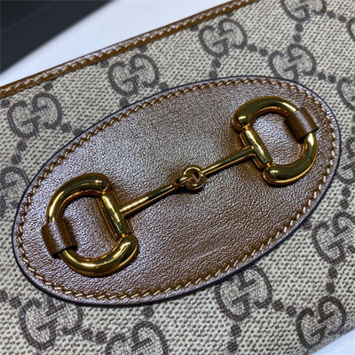 Gu.cci Horsebit 1955 Zip Around Wallet GG Supreme Canvas 621889