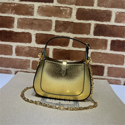 Gu.cci Jackie 1961 Mini Shoulder Bag Gold Leather 675799