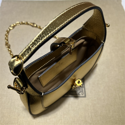 Gu.cci Jackie 1961 Mini Shoulder Bag Gold Leather 675799