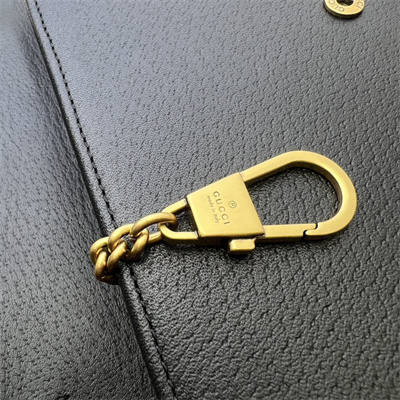 Gu.cci Diana mini bag with bamboo Black Leather 696817