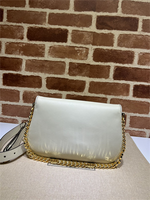 Gu.cci Blondie Shoulder Bag White Leather 699268