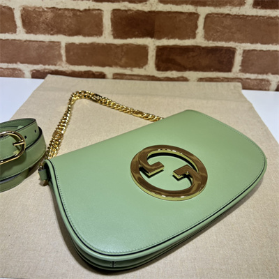 Gu.cci Blondie Shoulder Bag Green Leather 699268