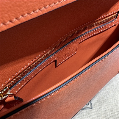 Gu.cci Blondie Shoulder Bag Orange Leather 699268