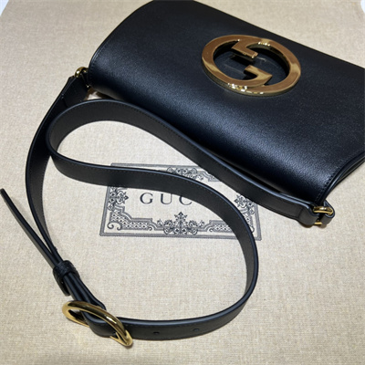 Gu.cci Blondie Shoulder Bag Black Leather 699268