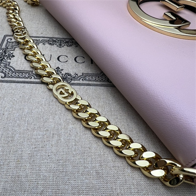 Gu.cci Blondie Shoulder Bag Pink Leather 699268