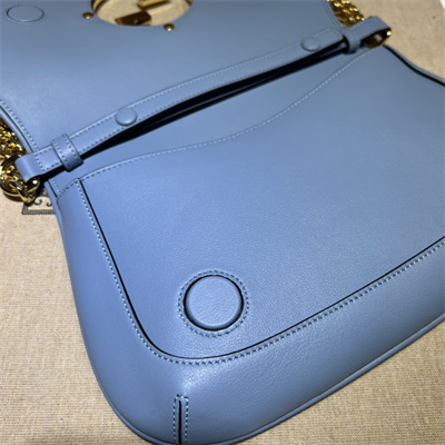 Gu.cci Blondie Shoulder Bag Blue Leather 699268